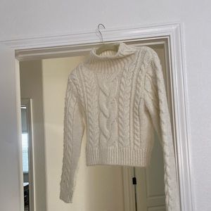 Topshop cable knit crop sweater